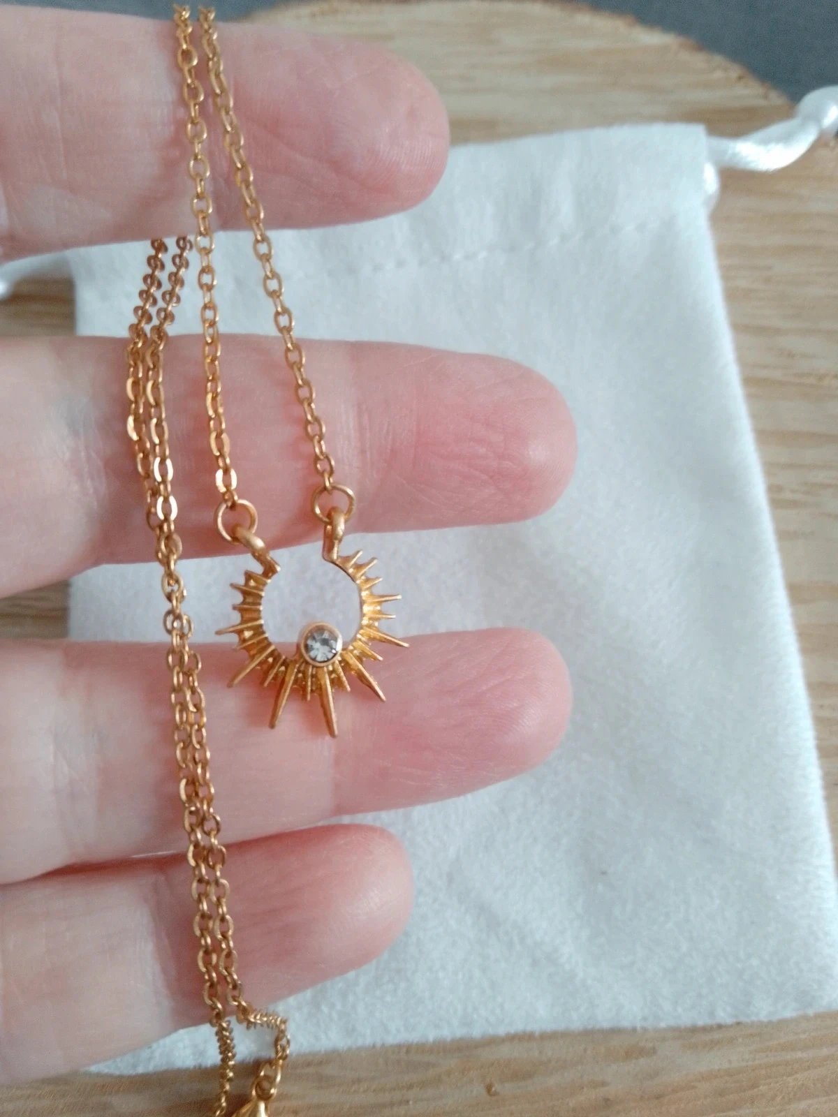 Boho sun necklace with zircon – photo 2